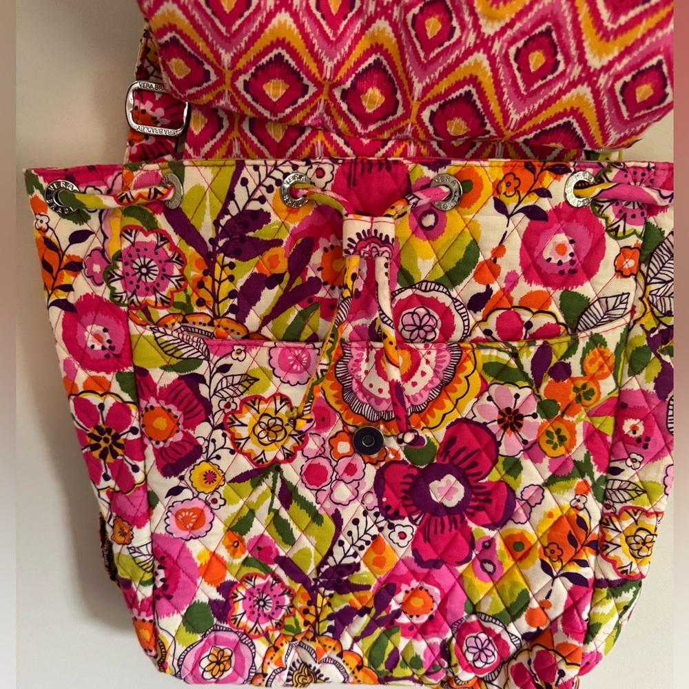 NWT Vera Bradley backpack convertible tote in Clementine pattern - Picture 14 of 15